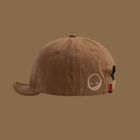 Short Brim Soft Top Smiley Face Embroidered Baseball Cap, Washable Sun Hat, Premium Casual Hat, Summer Hat for Everyday Wear, Versatile Shade Hat, Funny Hat