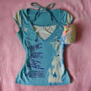 American retro Vintage short-sleeved T-shirt millennial sweet babes y2k ancient slim-fit fake two-piece top