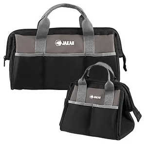 JAKAH Tool Storage Bag, Zipper Tool Tote Bag, Wide Mouth Tool Organizer, Portable Tool Bag, Tool Organizing Bag, Tool Storage Bag for Home & Office & Outdoor