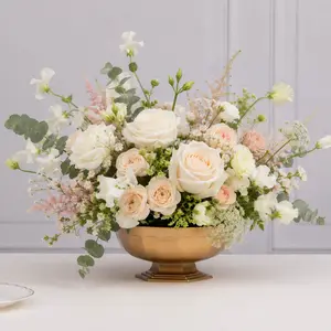 3-Pack Plastic Flower Vases Footed Compote Bowl 10" Roman Style Gold - Round Pedestal Centerpieces