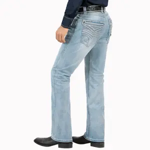LAMASINI JEANS Cowboy HEAVY Denim Jeans LM26502 Light Blue Color