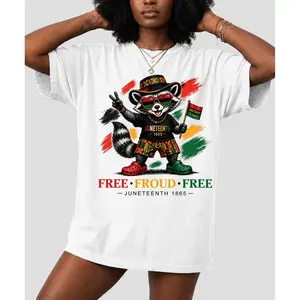 Juneteenth Raccoon Freedom Proud Shirt, Freedom Proud Juneteenth Tee, African American Shirt, Juneteenth 1865 Shirt