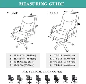 Office Chair Cover- Large, Black- Removable Computer Chair Cover for Office Chair with Zipper for Universal Rotating Chair Desk Chair Cover High Back Chair Seat