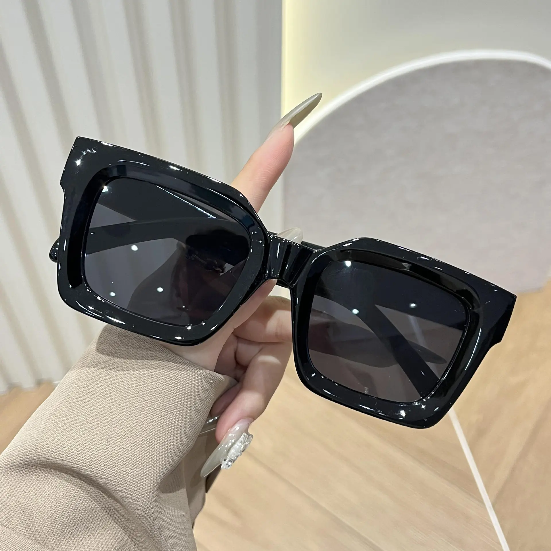 black frame gray lens