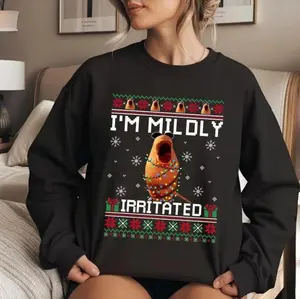 I'm Mildly Irritated Ugly Christmas Shirt Sweatshirt, Marcus The Worm Xmas Shirt, Funny Meme Tee
