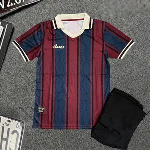 Barca 125th Anniversary Edition Home Jersey Shirt - Premium Cotton Polyester Soccer Shirt, Home Fans Version Red Blue Football Jersey