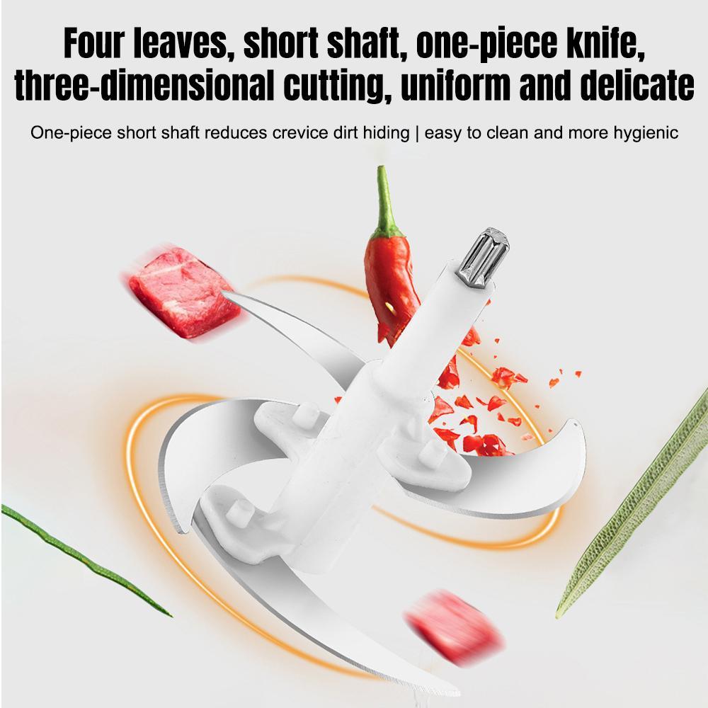 Food Processor, Meat Grinder Electric Food Chopper with 4 Large Sharp Blades for Meat, Fruits, Vegetables, Baby Food, Nuts, 2 Speed, 300W