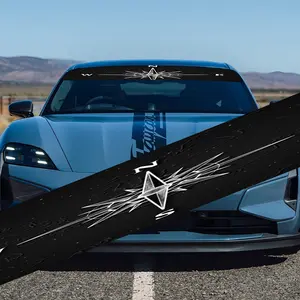 A cool logo windshield sticker, waterproof sun visor, UV protection, unique car modification decorative vinyl decal