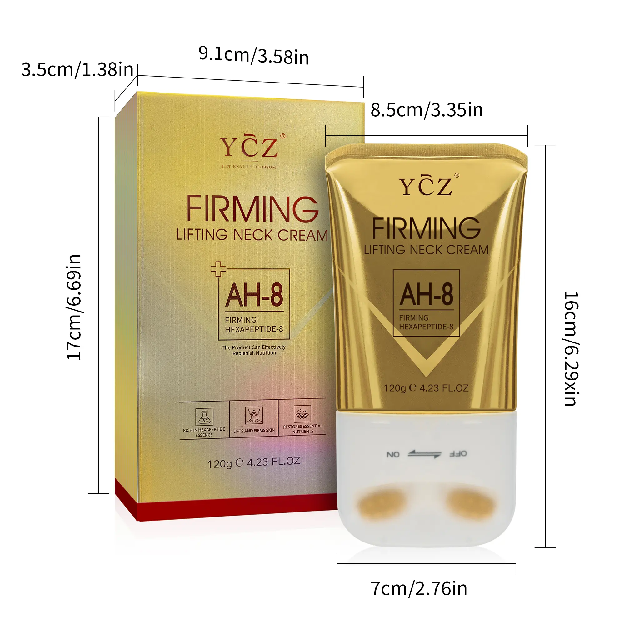 YCZ Firming Lifting Neck Cream AH-8 with Firming Hexapeptide-8 for