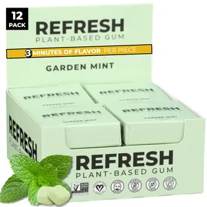 Refresh Gum, Sugar Free, Natural, Xylitol, Long Lasting Chewing Gum, Natural Flavors, Organic Ingredients, Plastic Free, Non GMO, Gluten Free, Vegan