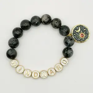 ST song inspired bead bracelets natural black labradorite gemstone