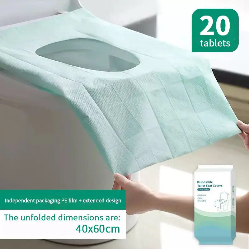 Disposable Toilet Seat Covers, 20-Count PE Material 16x24 Inches Large Fit Portable Waterproof Individually Wrapped for Trip, Potty Training & Public Restrooms, All Seasons Use, Boys And Girls