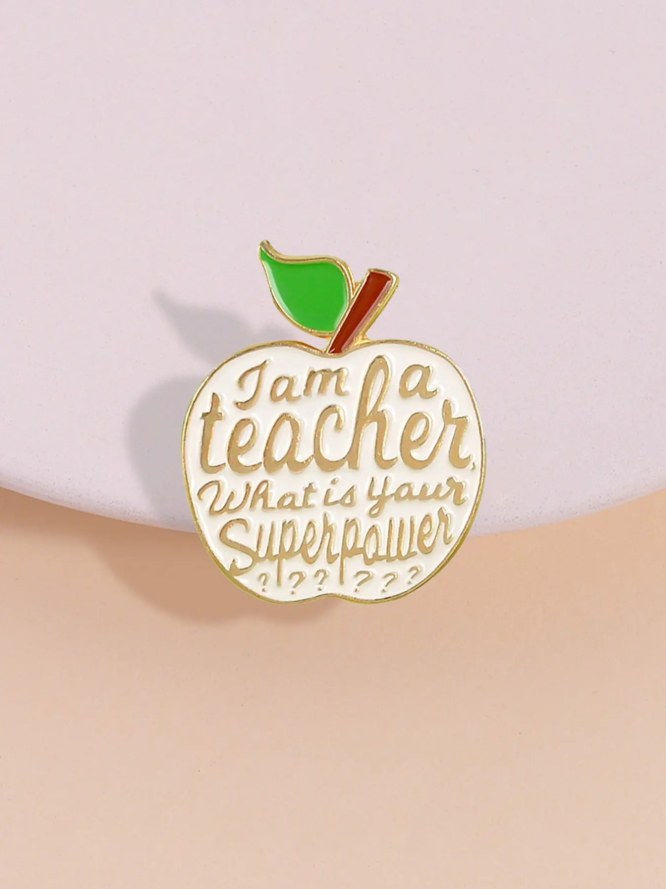 Apple Badge Brooch Lapel Pin for Teachers I'm a Teacher What is Your Superpower, Educational Inspirational Gift for Teacher's Day, Cartoon Apple Design for Educators, Alloy Brooch Pin, Durable Metal Pins