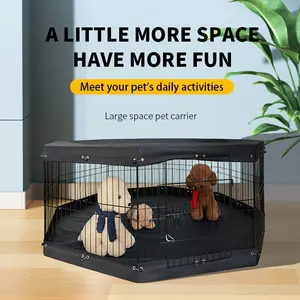 Folding Pet Playpen - Portable, Easy-Setup, Ventilated, and Spacious Enclosure for Small to Medium-Sized Dogs and Cats - Indoor and Outdoor Use