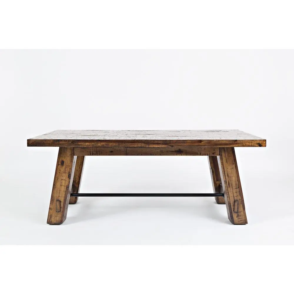 Cannon Valley Rustic Distressed Industrial Trestle 50" Coffee Table