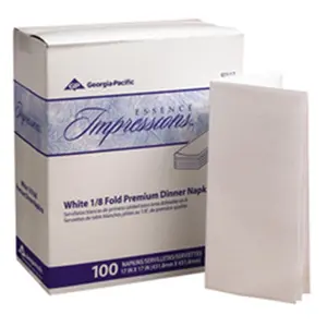 212 MAIN Georgia-Pacific GPC 921-17 Linen Paper Disposable Dinner Napkin - 100 Napkins, Mega-Ply, Fold Size, Disposable Face Towel Replacement