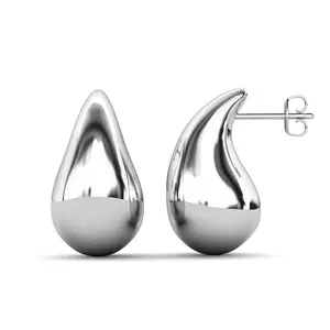 Olive 18k White Gold Plated Teardrop Stud Earrings