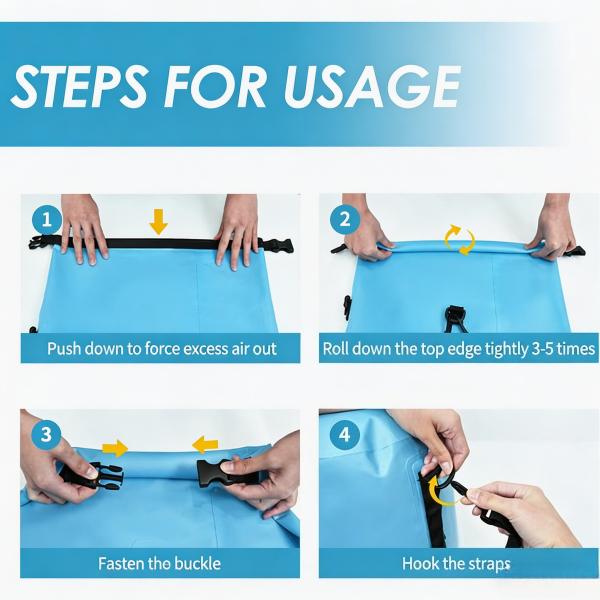 New 20L/30L Waterproof Dry Bag Backpack, Roll Top Floating Dry Sack for Kayaking, Beach, Swimming & Boating, Durable Water Sports Gear Bag（Blue）