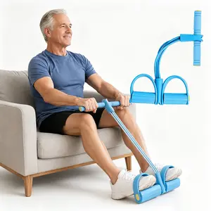 Multifunction Pedal Resistance Band, Elastic Pull Rope, Home Full Body Fitness Workout, Essential Exercise Tool for Middle-Aged & Elderly