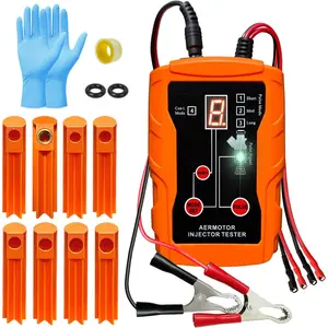 Fuel Injector Tester and Cleaner Tool Kit, DIY Cleaning Tool Kit, 8 Pulse Modes for Injector Tester, 2 Fuel Injectors Simultaneously Test, 4 Size Cleaning Adapters, 12V/5V Output Power