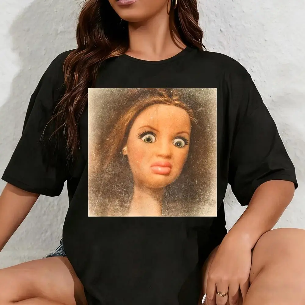 100% Cotton Unisex Funny Disgusting Doll face Meme T-Shirt