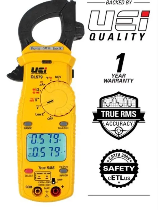 212 MAIN 600A Digital Clamp Multimeter DL579 - Non-Contact TRMS, Dual Backlit Dual Display, Voltage Monitor, Capacitance:6000f, Frequency:99.99khz, LRA Inrush, Temperature Measurement, Batteries Included for Home Improvement, HVAC/R Specialists
