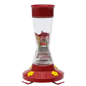 Woodstream  16 Oz Clear Glass Hummingbird Feeder, Bird Feeder Station, Hanging Feeder, 16Oz