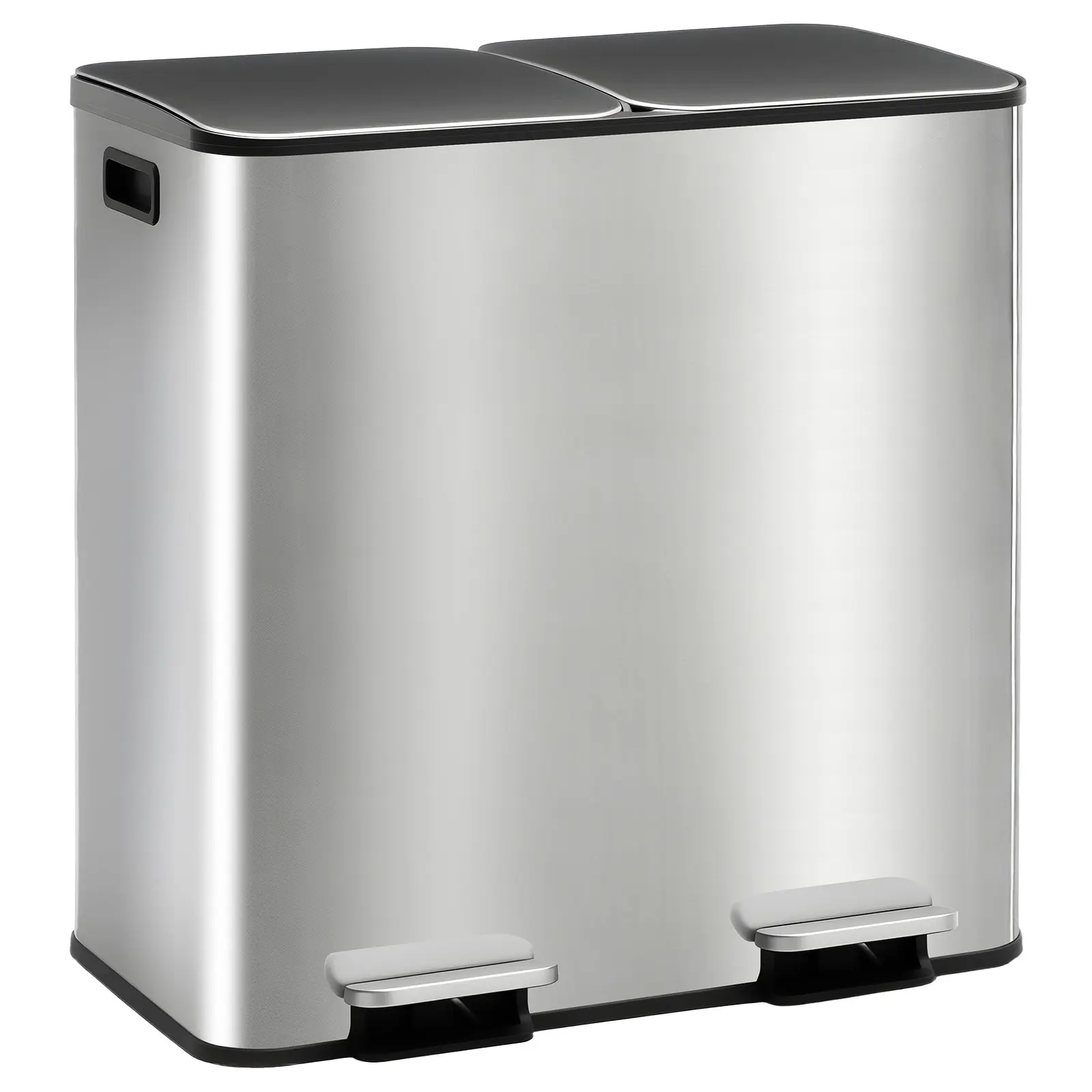 Sweetcrispy Stainless Steel Step-Pedal Kitchen Trash Can - Metal Trash Bin for Hygienic Waste Disposal, Under Counter Garbage Cans for Kitchens, Garbage Cans For Kitchen