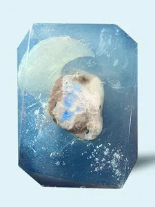 Crystal Bar Soap - Moon Water - Vegan - Crystal Infused - 7 oz - All Natural - Scented in Peppermint and Eucalyptus Smoky Musk