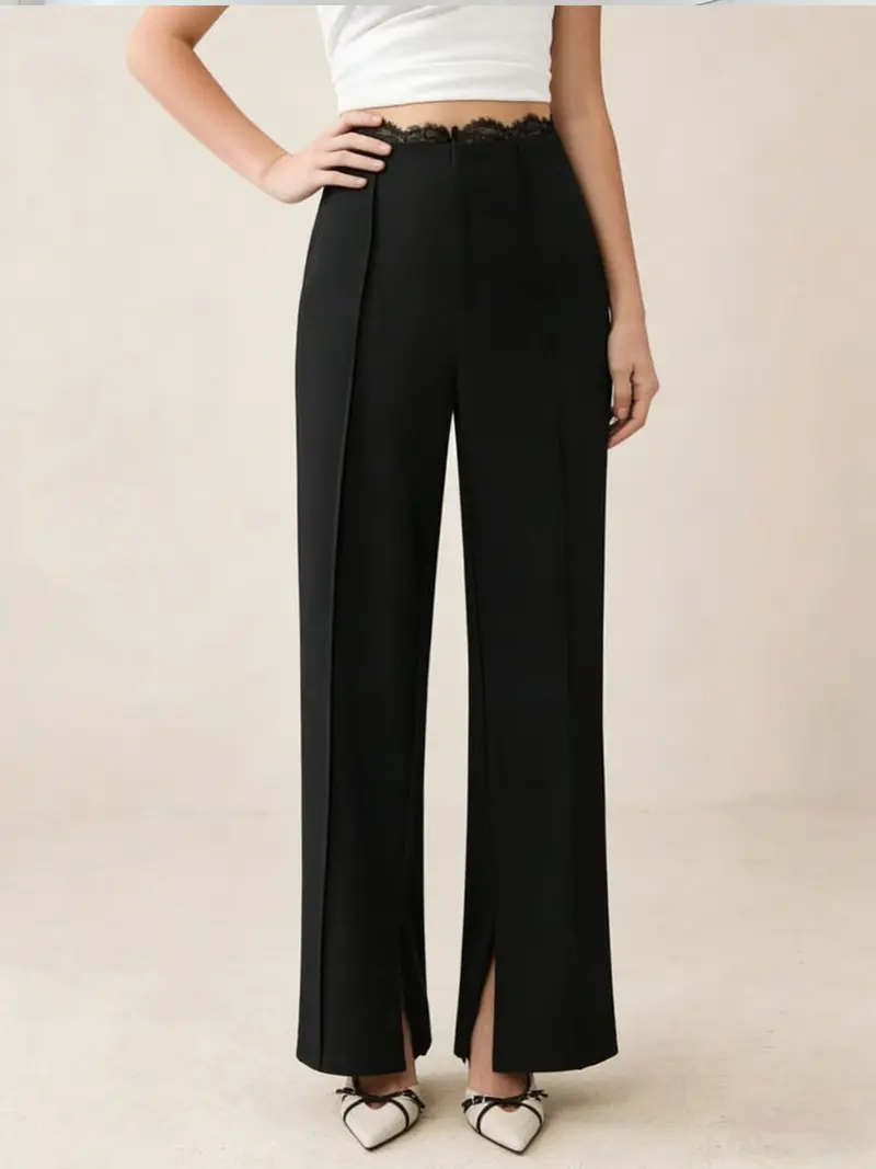 flare leg pants outfit black women - TikTok Shop