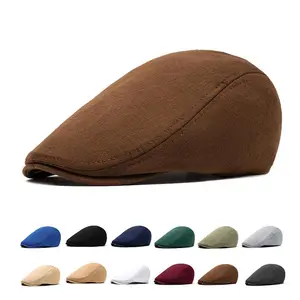 BIGWIG Men's Retro Cotton Flat Top Cap, Unisex Flat Top Sports Cap,  Cap, Gatsby Cap, Autumn/Winter Wool Plain Beret, Warm Front Cap, British Style Soft Top  Cap, Solid Color Hunting Cap, Driver's Cap Vintage Newsboy Large Capacity Messenger Bag