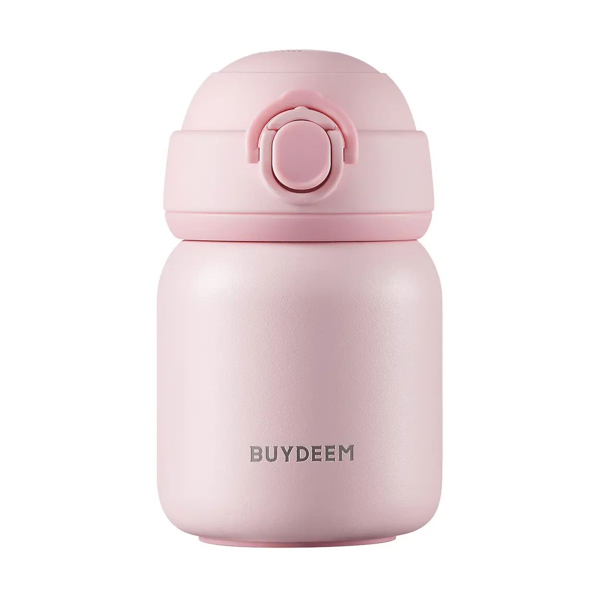 BUYDEEM Cute Piggy Pink Insulated Tumbler 200ml - One-Handed Open Mini Stainless Steel Travel Mug for Kids & Adults