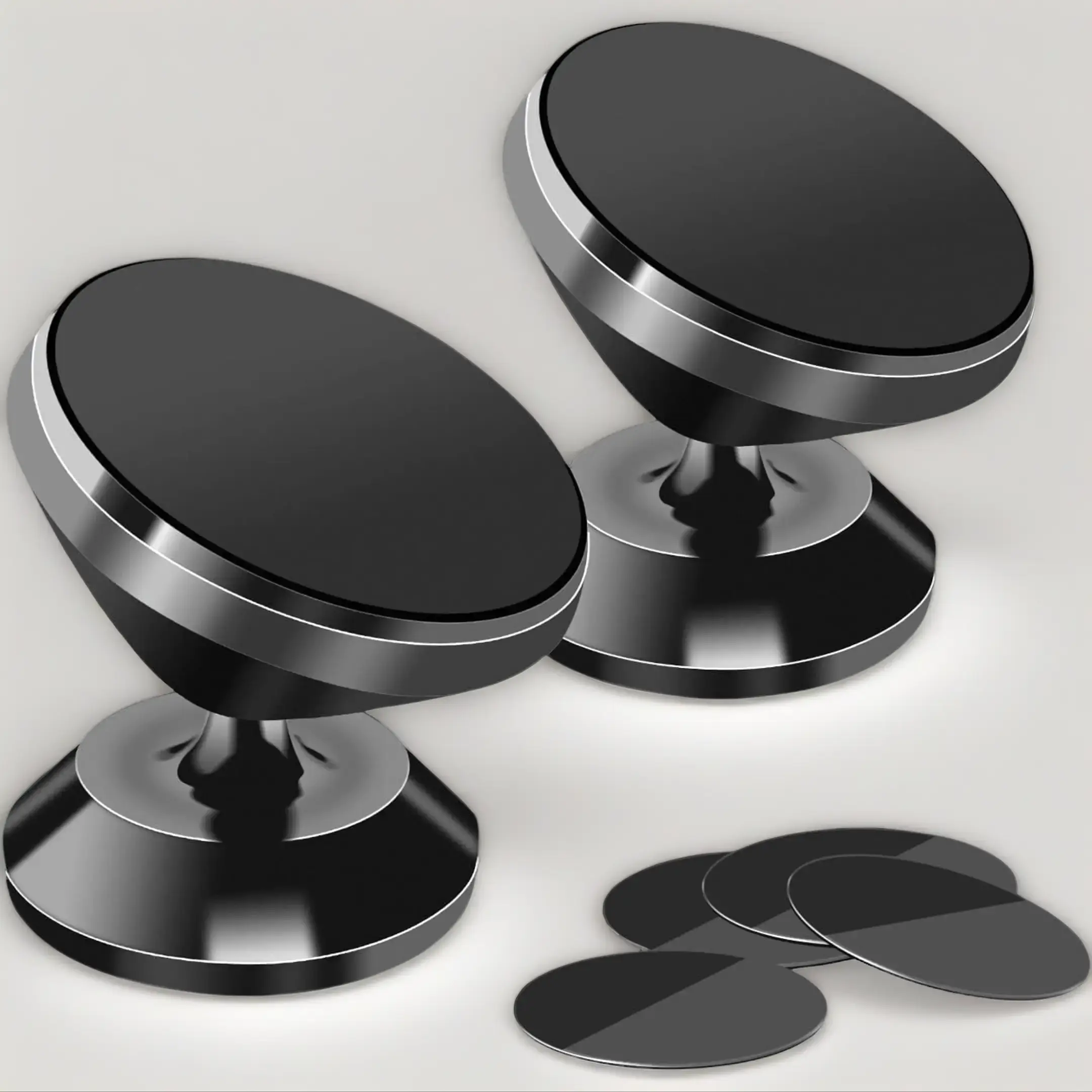 2-Pack Strong Magnetic Phone Mount for Car, Dashboard Phone Holder with 4 Metal Plates, 360° Rotatable Adjustable View, Compatible with iPhone and Most Smartphones, Phone Holder For Car
