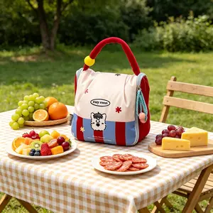 Y2k Lunch Box for Women,Kawaii Cute dog canvas Corduroy Insulated Lunch Bag Women Reusable Work Leakproof Simple Adults Large Lunch Boxes Tote Bag Men Cooler Picnic Travel Bag Birthday Anniversary Holiday Christmas Halloween