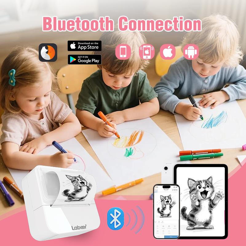 Labeer Mini Sticker Printer-2 Inch Bluetooth Thermal Pocket Printer, Inkless Portable Printer for Study Notes, Printer, Photos, Journals, Memos, Lists,Sticky Label, Ideal Gift for Valentine's Day, TikTokShopBlackFriday