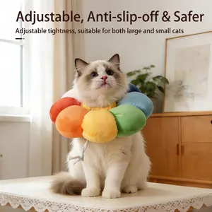 Adjustable Anti-Chew Collar for Cats and Dogs, Soft Comfort Elizabethan Collar, Prevents Scratching and Biting, Post-Surgery Spay Protection