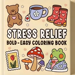 52-Page Dream-Filled Coloring Book, Stress Relief, Bold Simple Blankets Tea Soft Aesthetic Comfort Pages, Perfect Back-To-School Gift, Heartwarming