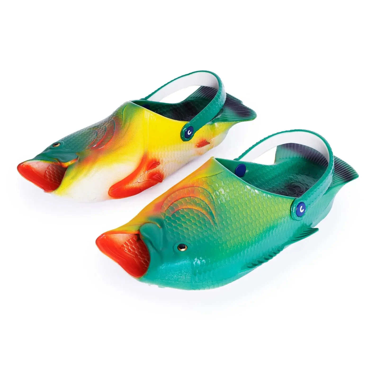 Coddies Fish Clogs | Sporty Bass Fish Flip Flops with Back Strap | The Ultimate in Ugly Shoes | Fish Sandals for Men & Women