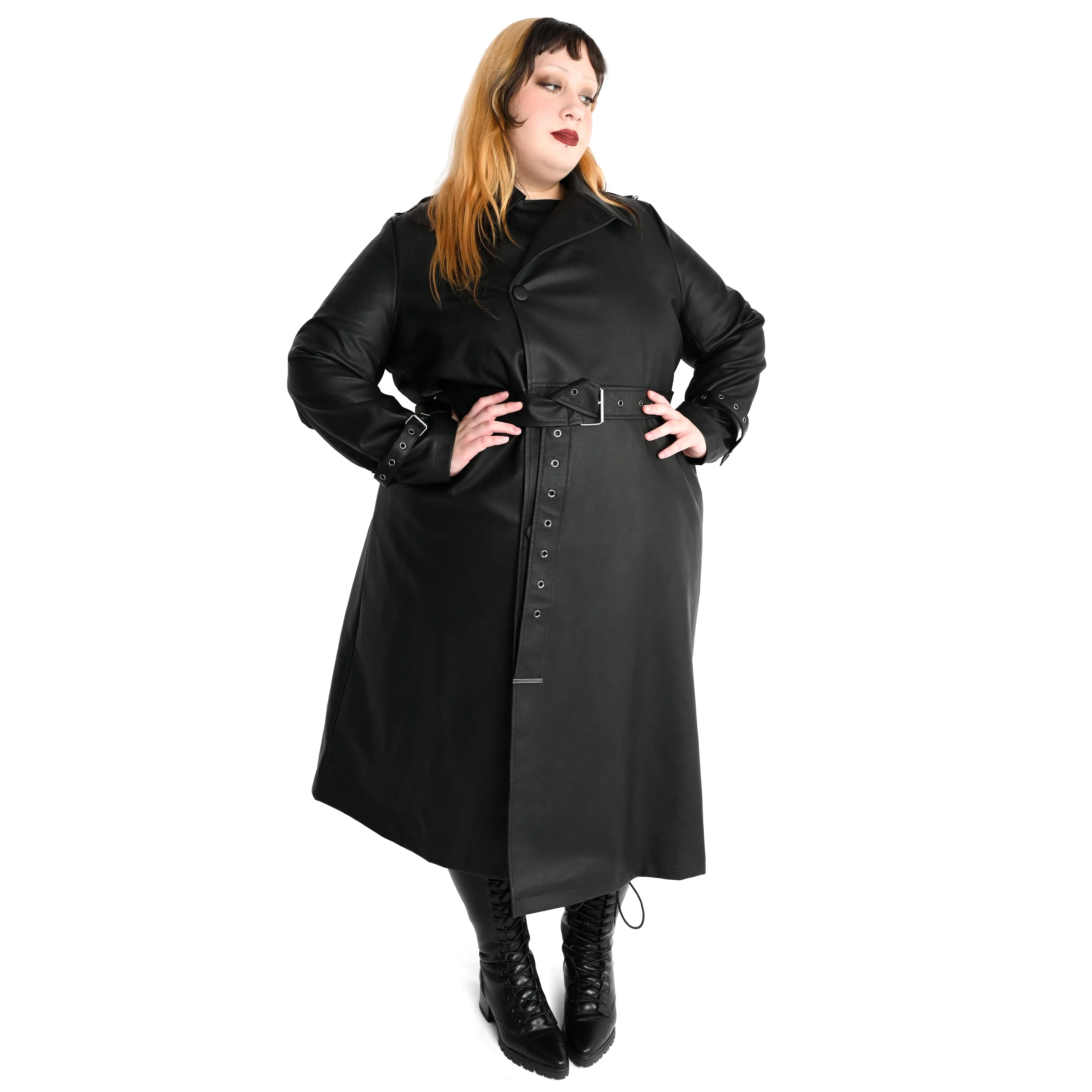 Foxblood Shop Women's Ronan Trench Coat - Matching Silver-Strap Tops & Jackets Set