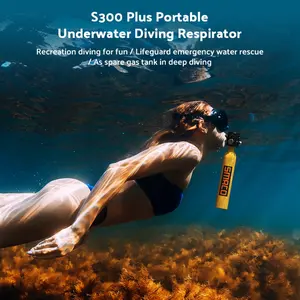 SMACO S300Plus Mini Diving Air Cylinder 0.5L Portable Reusable Mini Scuba Tank for Emergency Rescue - Ideal for Swimming and Diving