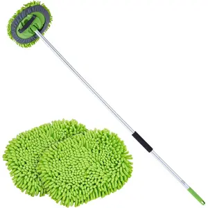 VEVOR Car Wash Brush, 66.7 - Inch Extendable Car Washing Brush with Long Handle, 12 Scratch - Free Soft PVC Bristle Head, Flow - Thru Car Cleaning Mop Kit with Water Hose Attachment for Car RV BoatVEVOR Super Brand Day
