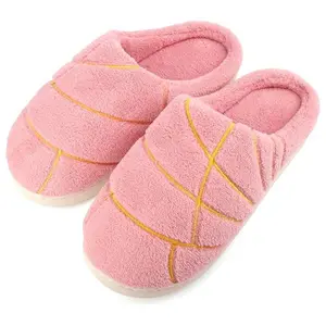Concha PAN tuflas Slippers with Memory Foam and Plush Lining - Slip-on House Slippers for Indoor & Outdoor Use - Pink Cotton Soft