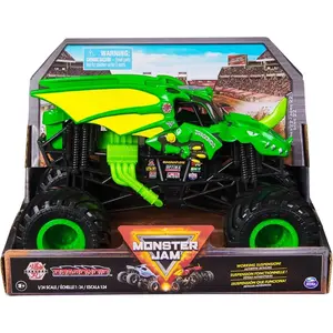 Monster Jam, Bakugan Dragonoid Monster Truck - Green, 1:24 Scale Die-Cast Vehicle-Chrome Rims and BKT Tread Tire for Playsets, Gift for Collectors & Kids Ages 3+