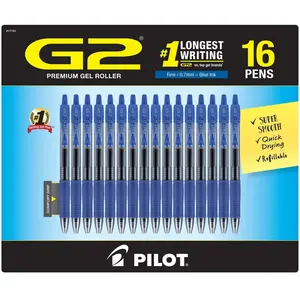 Pilot - G2 Gel Roller Ball Pens Retractable Blue Ink Fine - 16 Pens