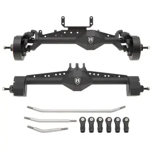 MEUS RACING Capra 1.9 Portal Axles Kit with Isokinetic 3-Section CVDs and Ackerman Steering Structure for Axial Capra 1.9 4X4 and DIY SCX10 SCX10 II Upgrades Parts (Standard-Black)