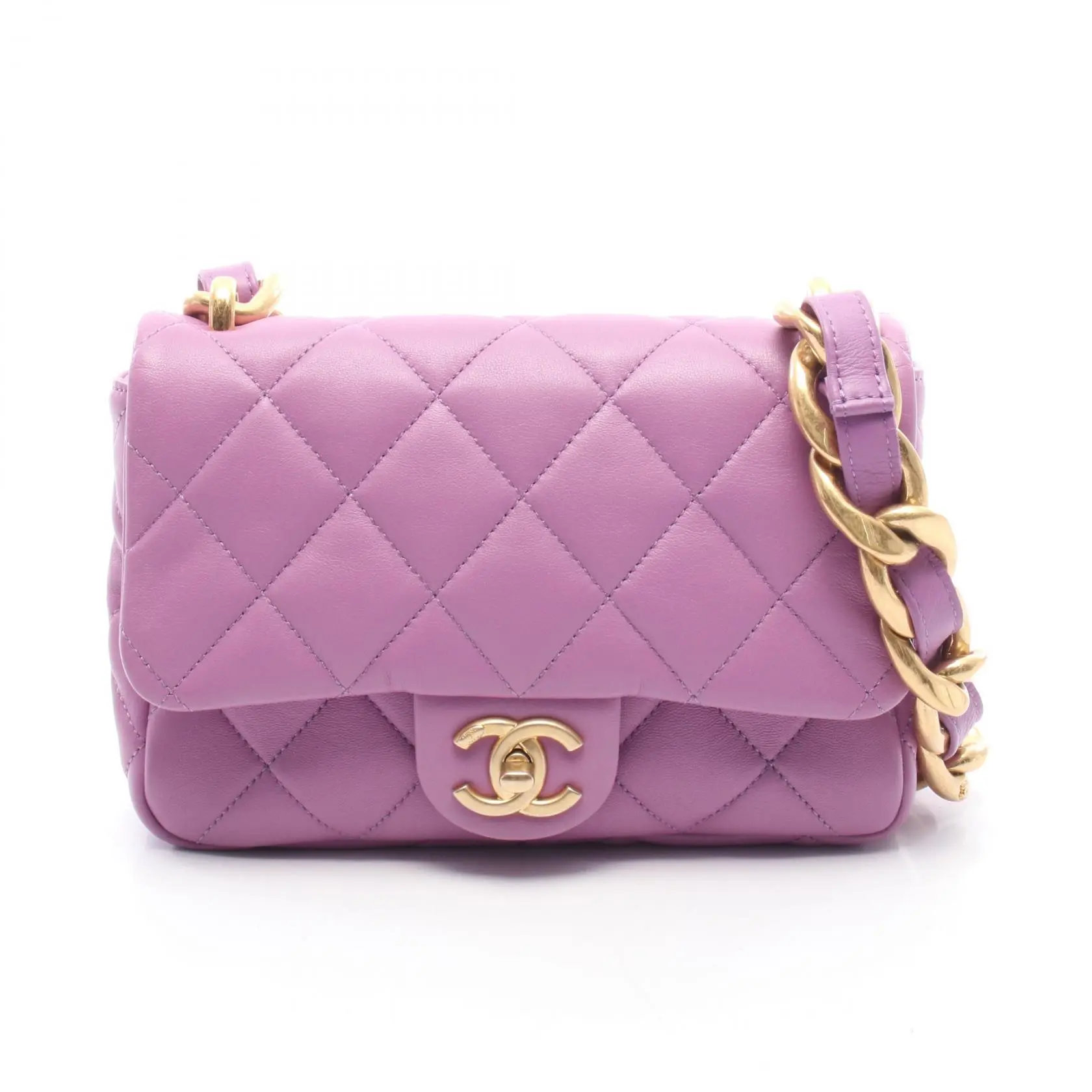 Pre-owned CHANEL Lambskin Shoulder Bags Mini Matelasse Shoulder Bag