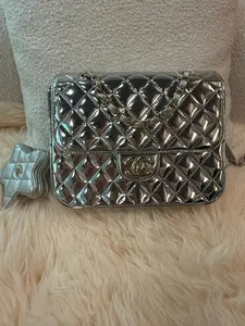 Pre-owned CHANEL patent Backpacks 2024 Mirror Backpack w/ Star Coin Purse w/Tags