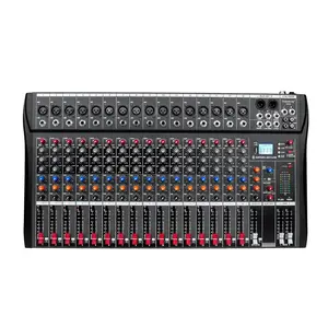 Flower Dance Digital 16-Channel Mixer Sound Board Console Wireless Live Studio Audio Mixer Power Mixing USB 110V-220V High-Quality ABS Shell with 10-Band EQ & 10-LED Level Meters for DJ & Recording - Smartphone