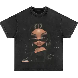 Midnight Diva Graphic Shirt, Black Bratz Doll Art Tee, Summer Cotton Top, Unisex Classic Outfit, Stylish Tee, gift for her, him, Womenswear Top