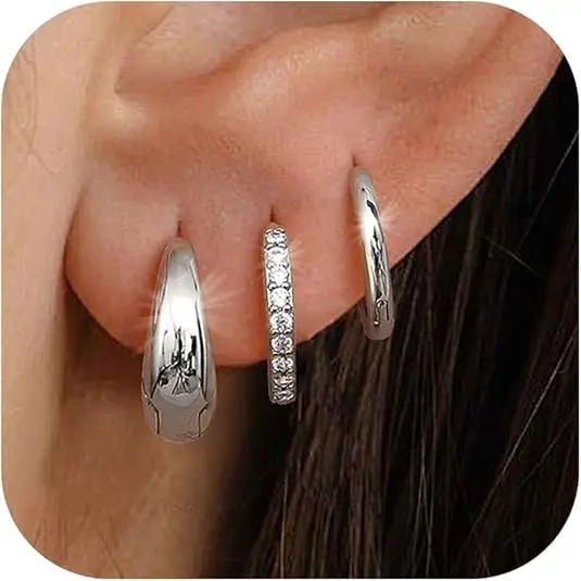 2 Pairs of Hoops + 1 Pair of Chunky Hoops